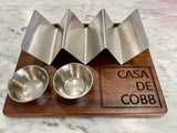 Pair of Taco Trays (Includes Stainless Steel Taco Tray and ramekins)